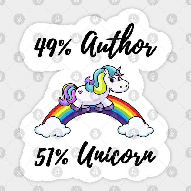 49% Author 51% Unicorn Sticker by IndigoPine